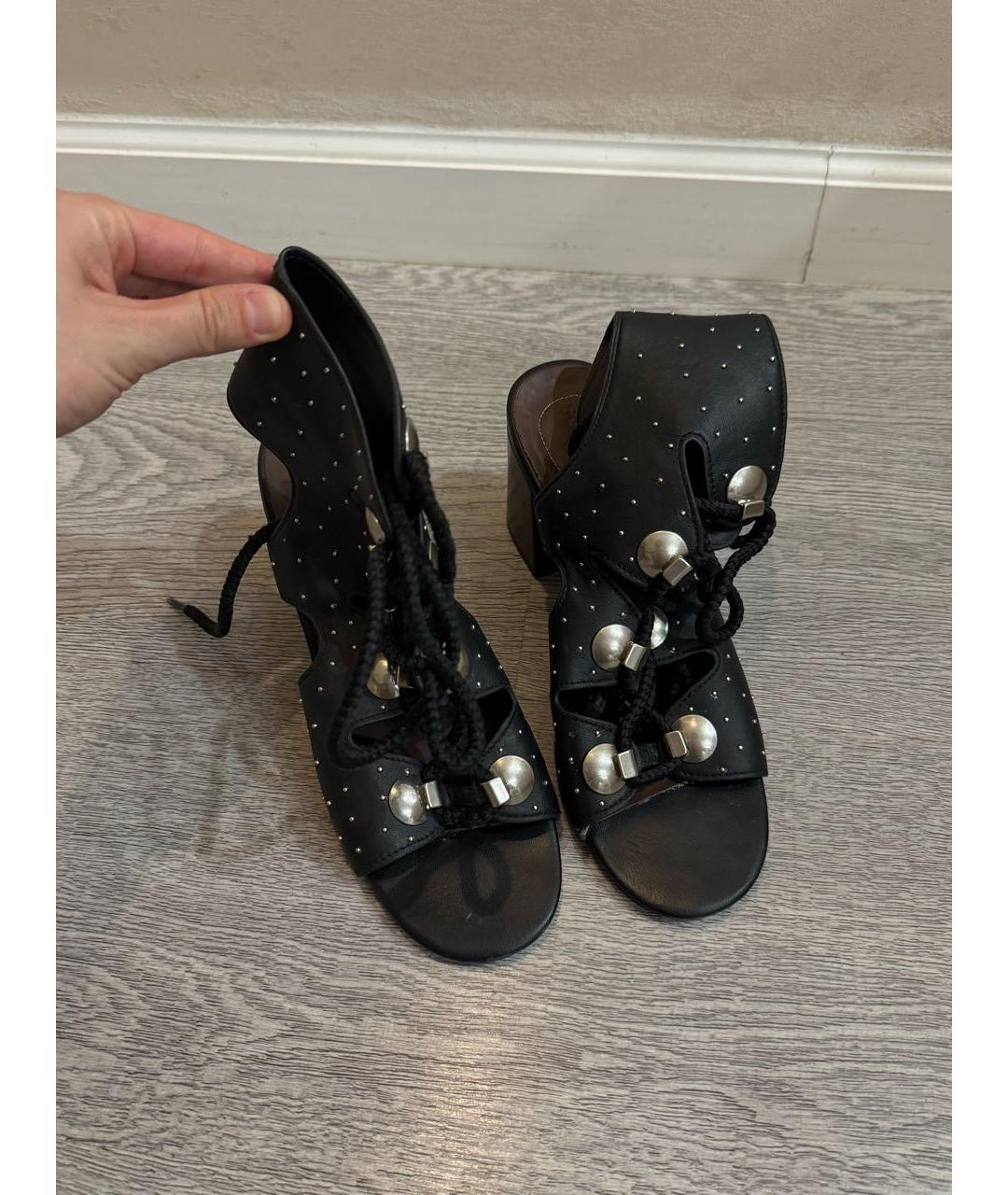 SEE BY CHLOE Черные кожаные босоножки, фото 2