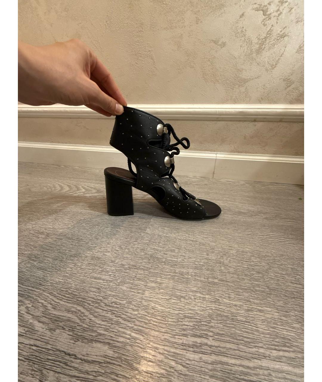 SEE BY CHLOE Черные кожаные босоножки, фото 6