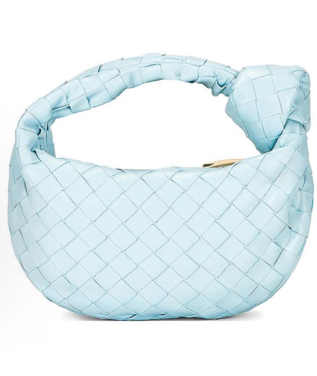 BOTTEGA VENETA Голубая кожаная сумка с короткими ручками, фото 5