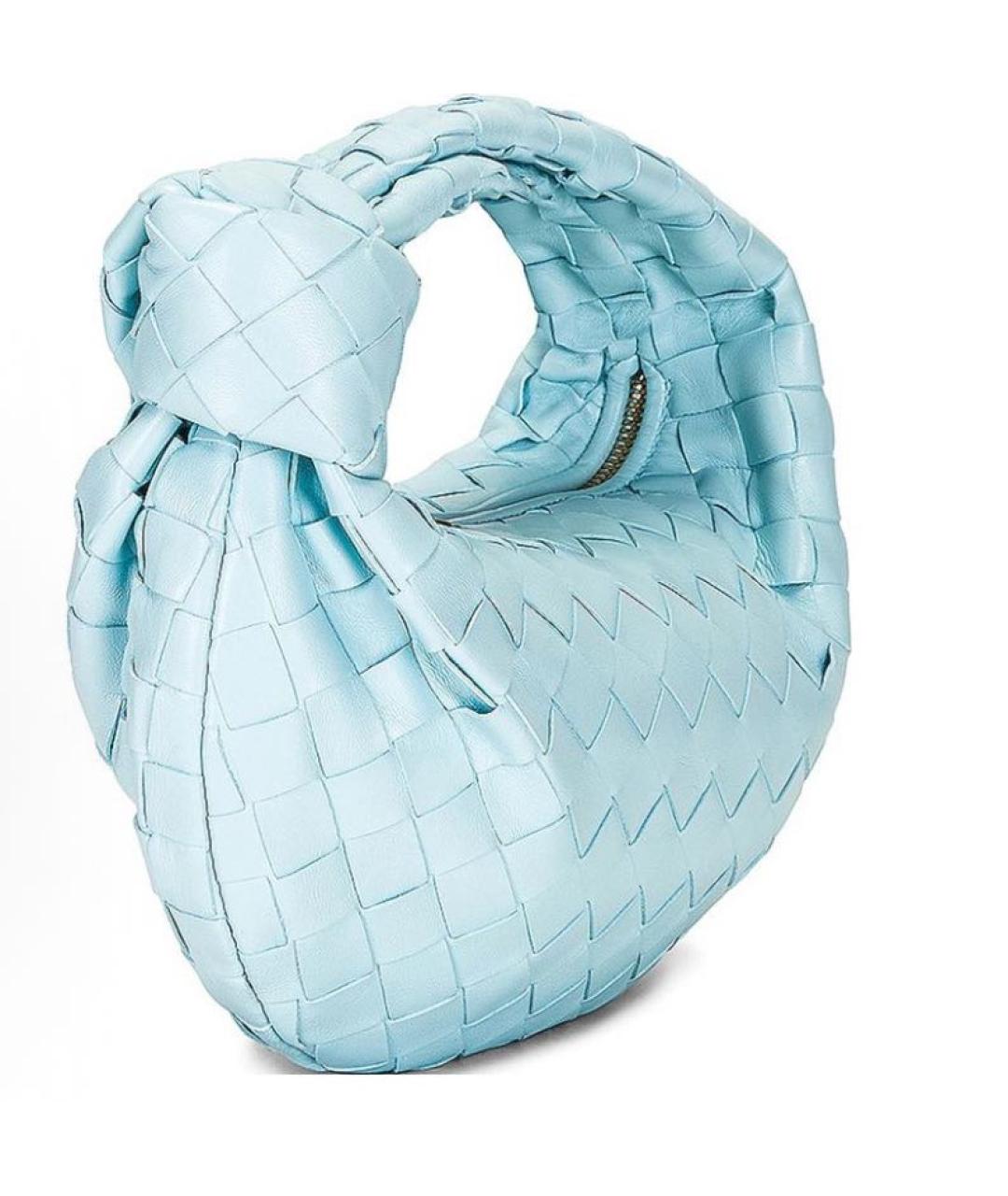 BOTTEGA VENETA Голубая кожаная сумка с короткими ручками, фото 2