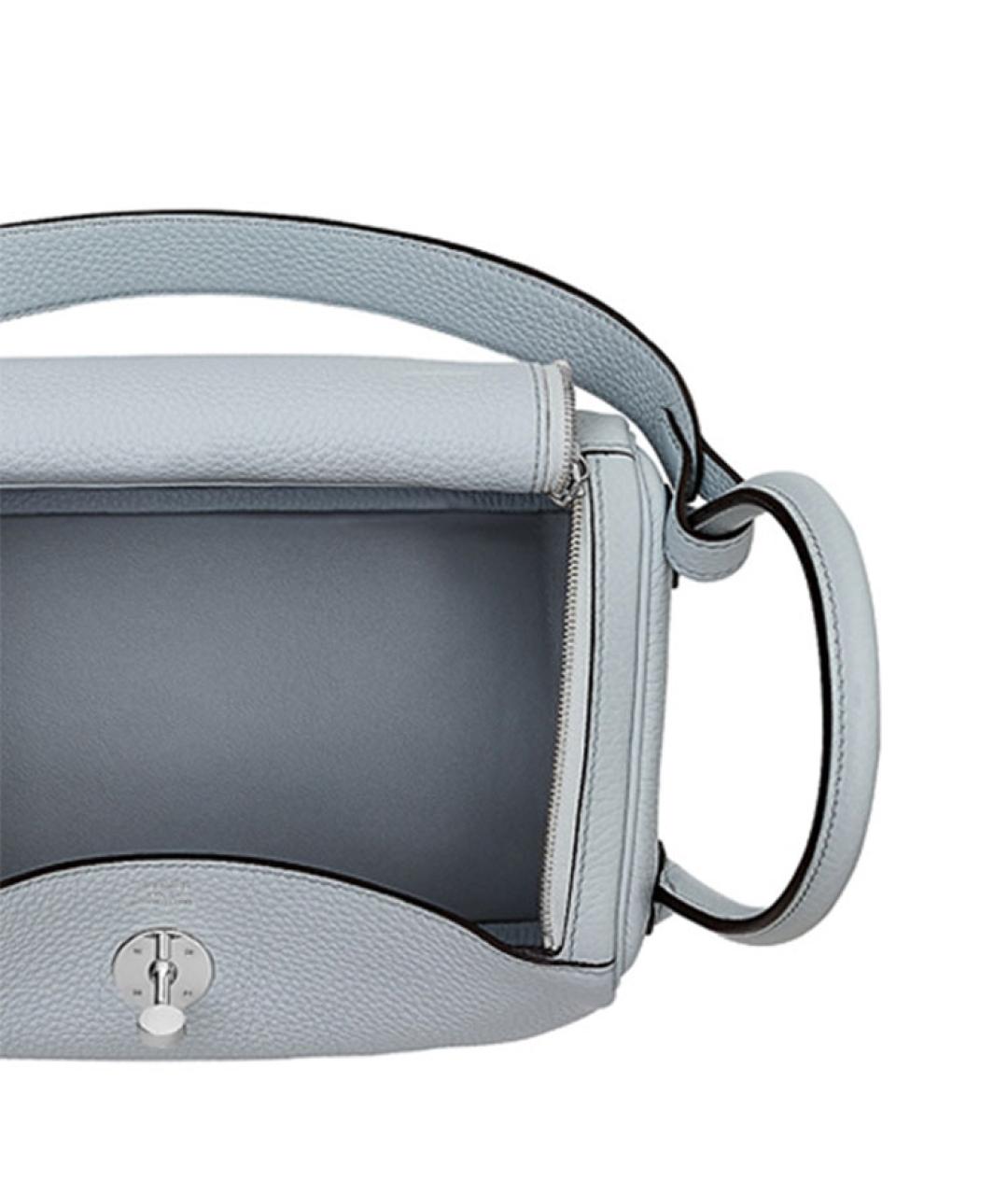 HERMES Голубая кожаная сумка через плечо, фото 5