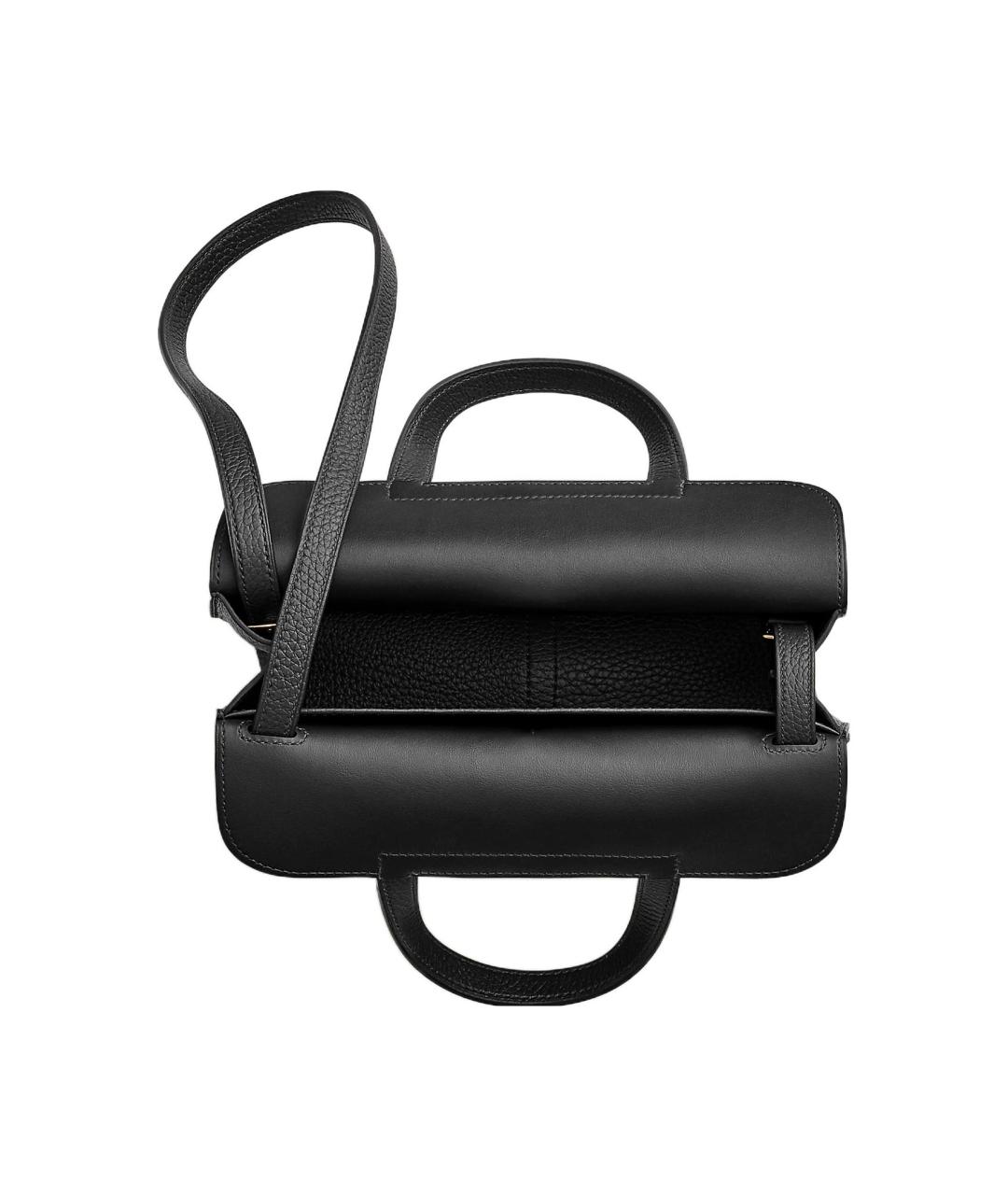 HERMES Черная кожаная сумка через плечо, фото 4