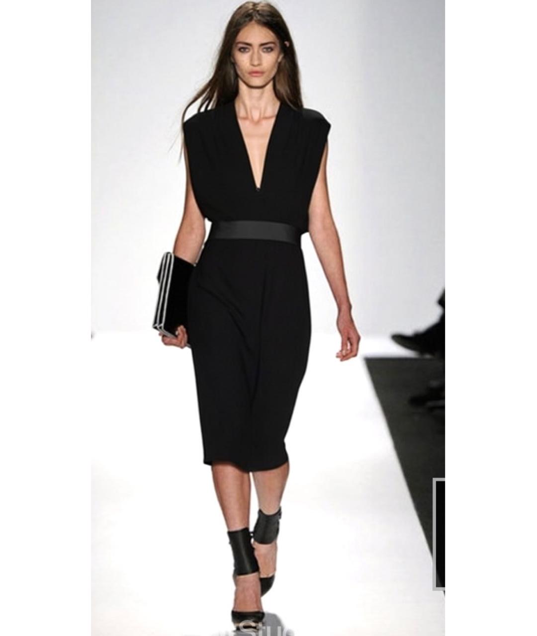 LANVIN Черное вискозное повседневное платье, фото 3