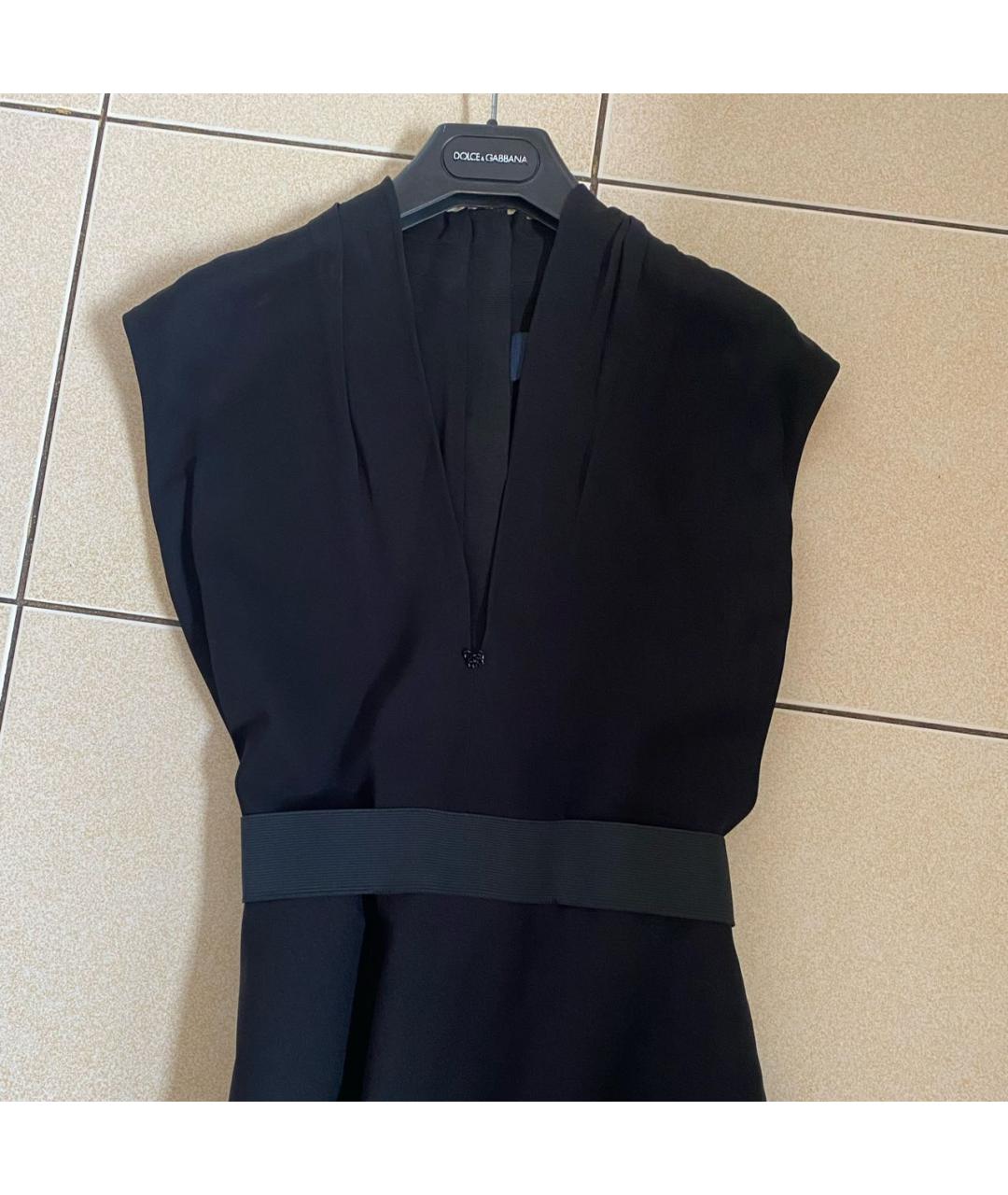 LANVIN Черное вискозное повседневное платье, фото 6