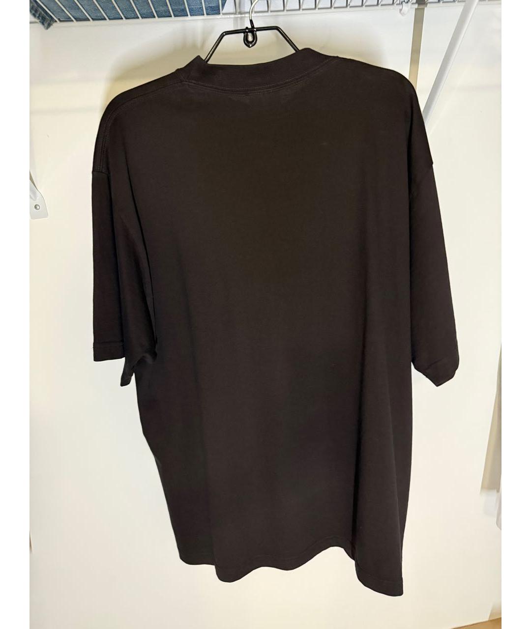 BALENCIAGA Черная хлопковая футболка, фото 2