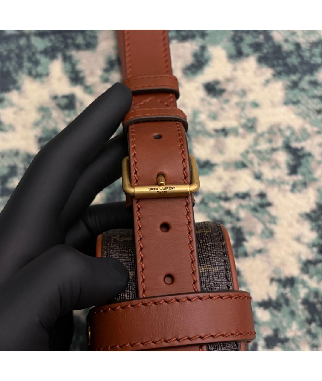 SAINT LAURENT Коричневая сумка через плечо, фото 7