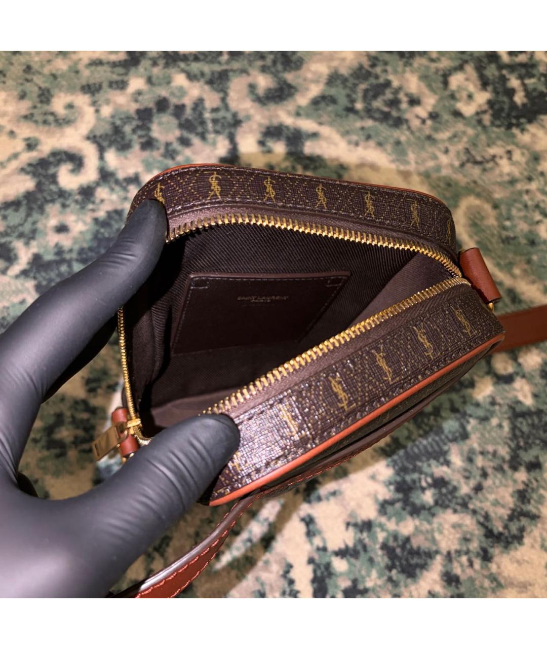 SAINT LAURENT Коричневая сумка через плечо, фото 9