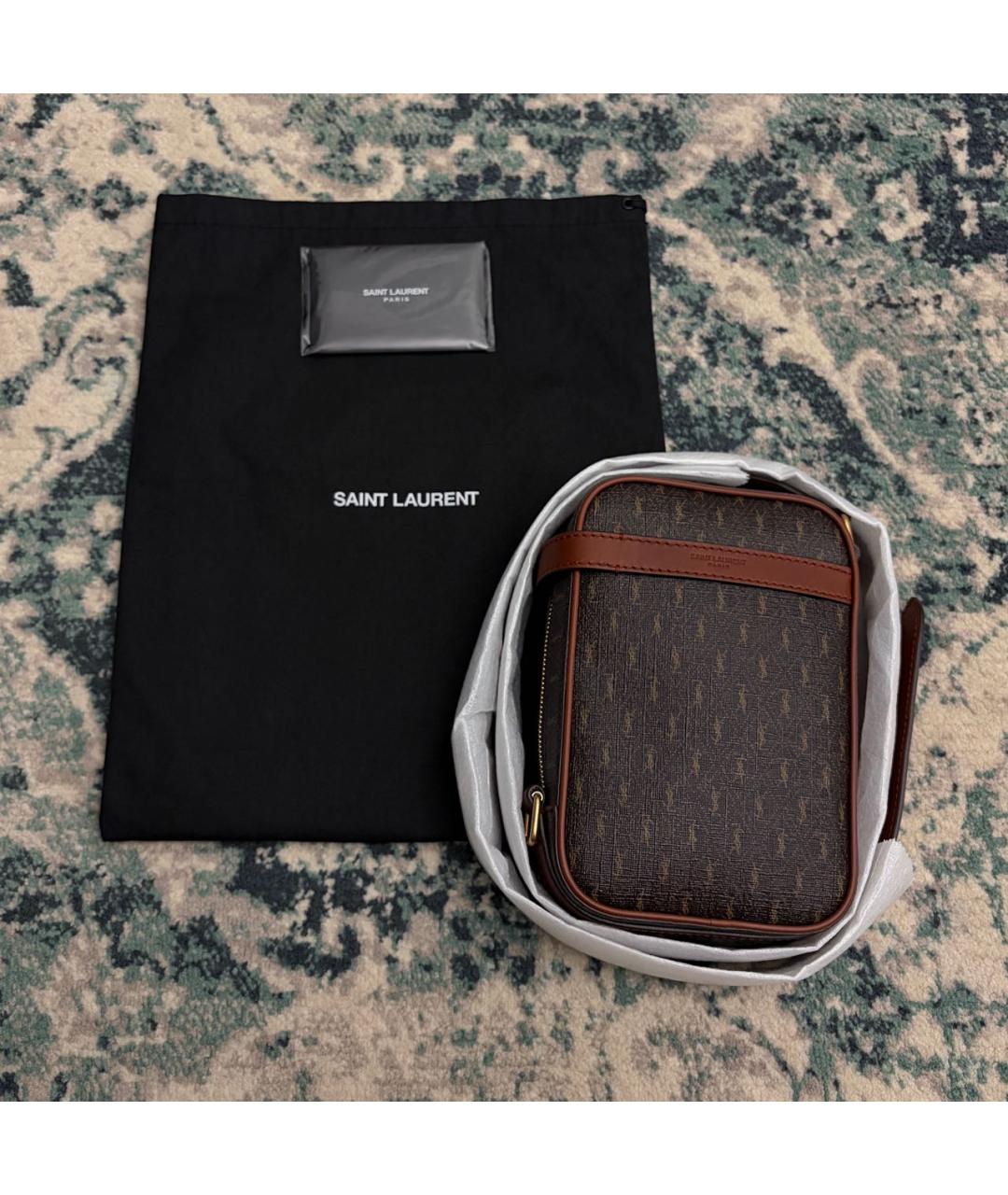 SAINT LAURENT Коричневая сумка через плечо, фото 2