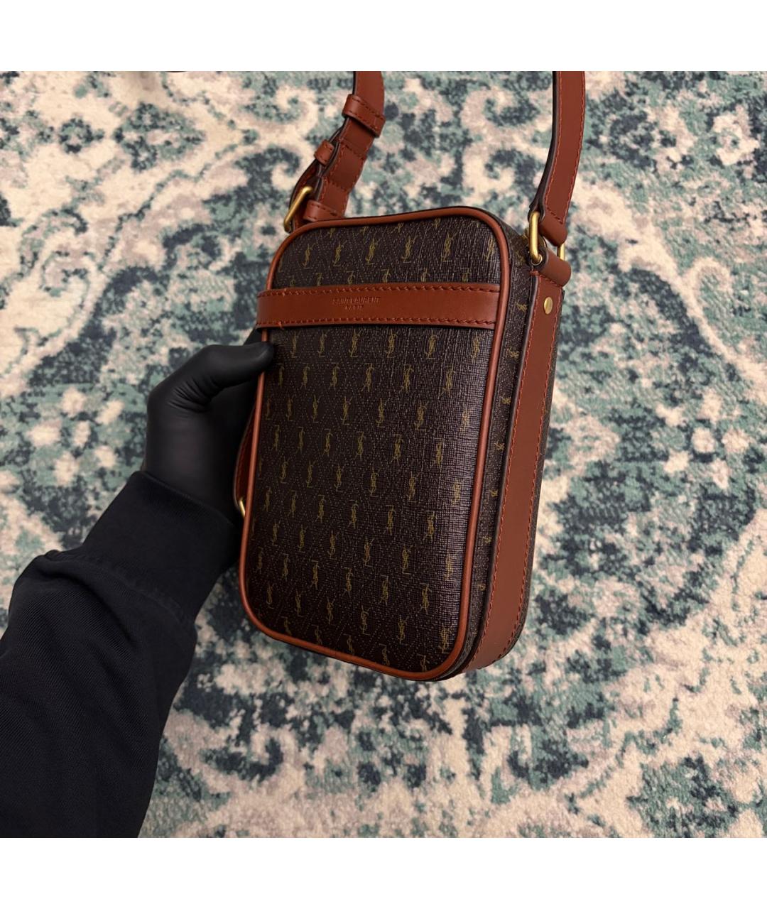 SAINT LAURENT Коричневая сумка через плечо, фото 4