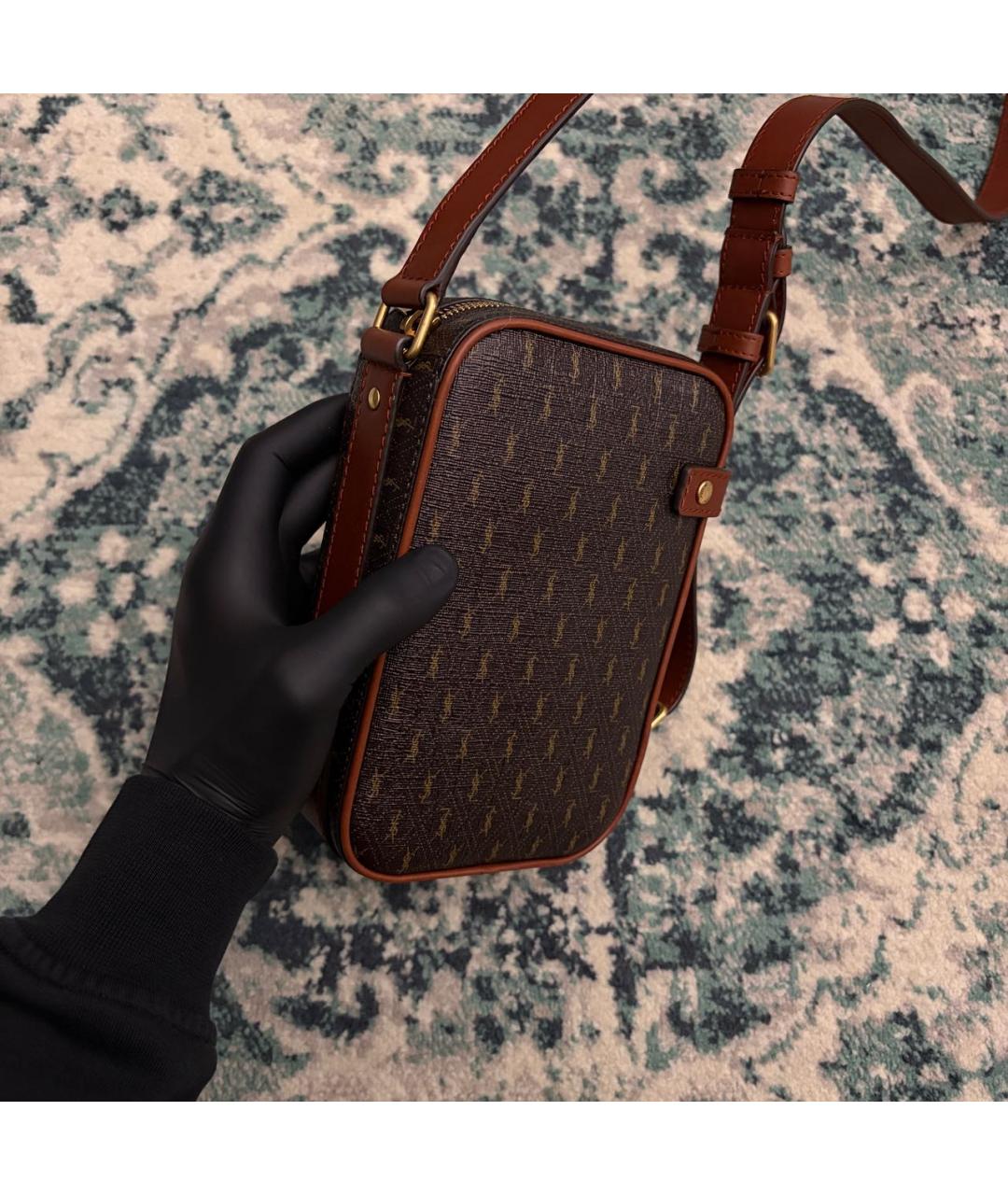 SAINT LAURENT Коричневая сумка через плечо, фото 5