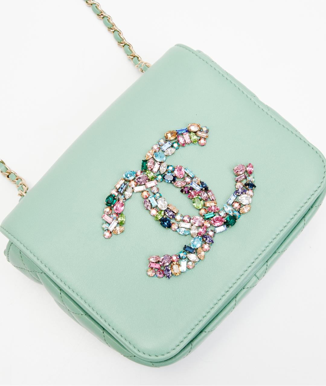 CHANEL Голубая кожаная сумка через плечо, фото 8