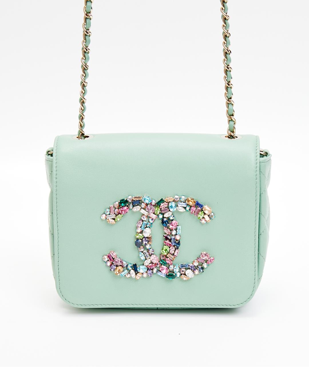 CHANEL Голубая кожаная сумка через плечо, фото 9