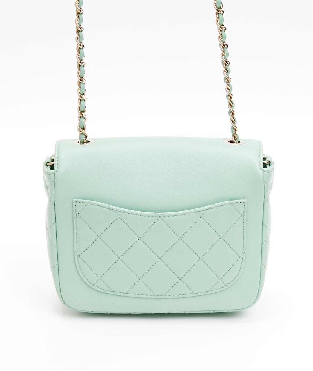 CHANEL Голубая кожаная сумка через плечо, фото 3