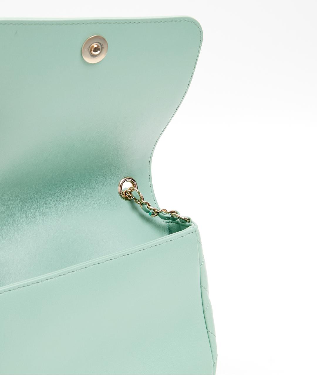 CHANEL Голубая кожаная сумка через плечо, фото 4