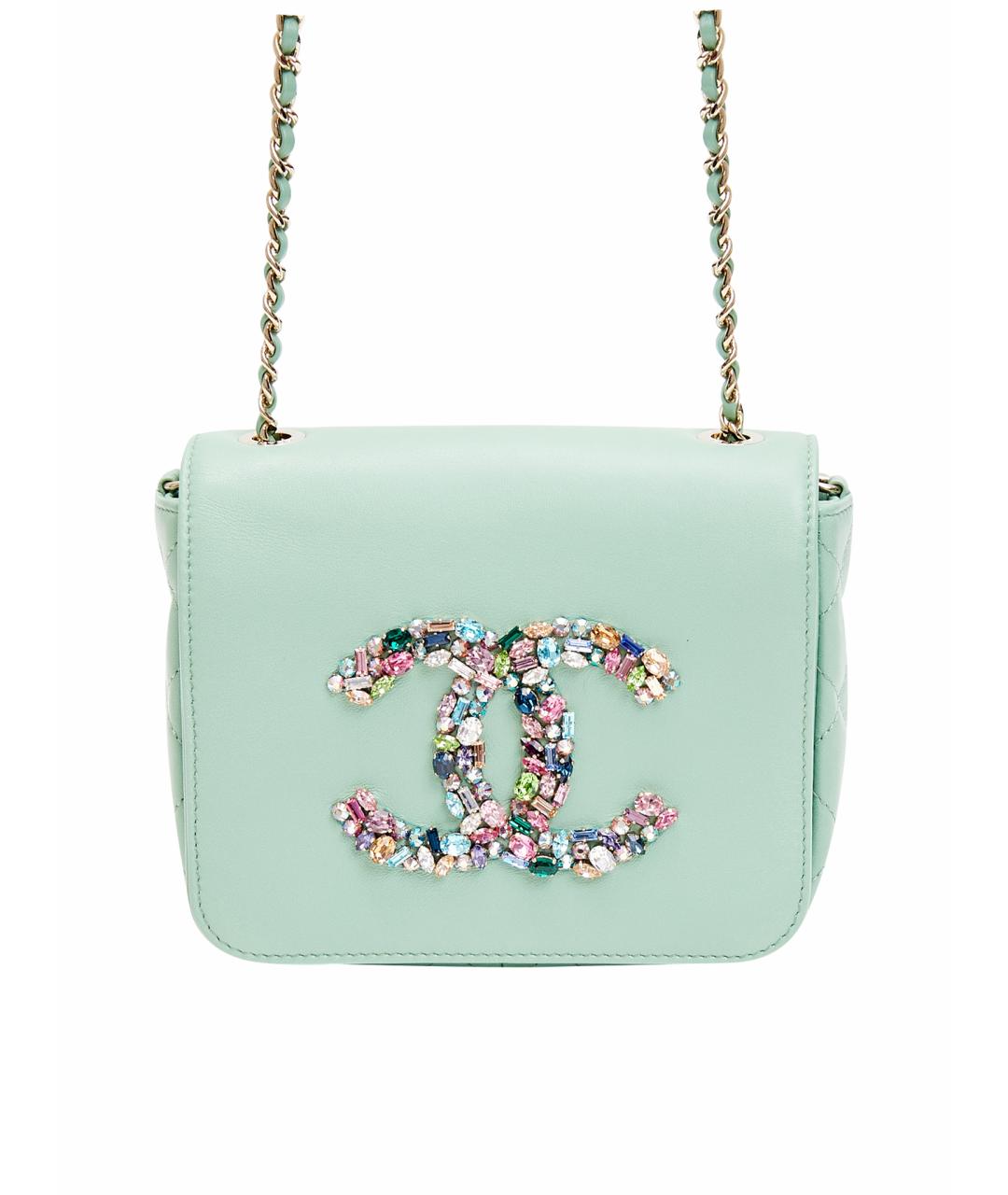 CHANEL Голубая кожаная сумка через плечо, фото 1