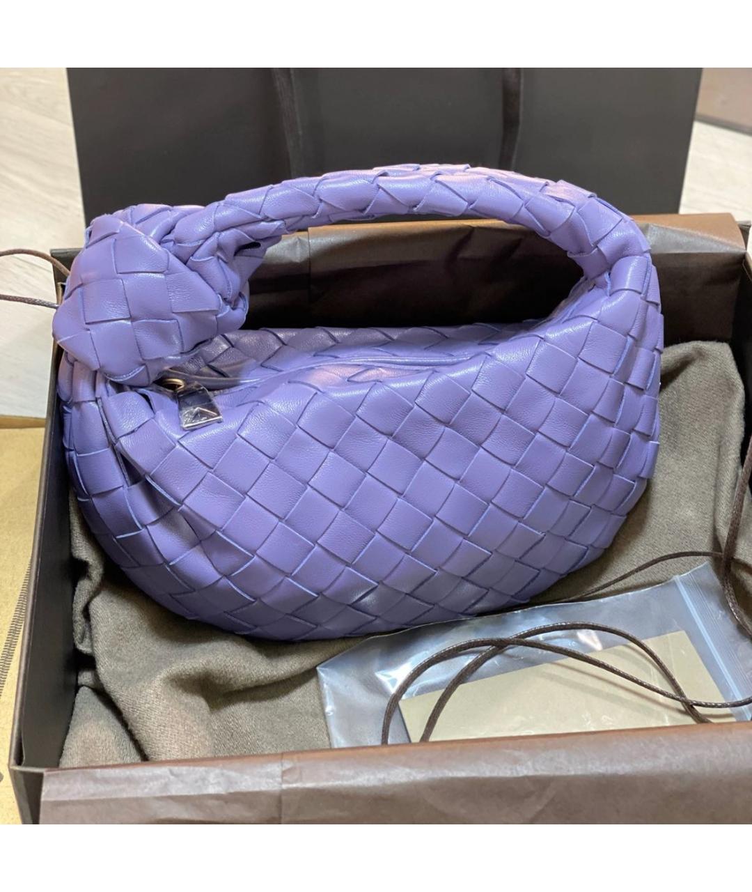 BOTTEGA VENETA Фиолетовая кожаная сумка с короткими ручками, фото 4