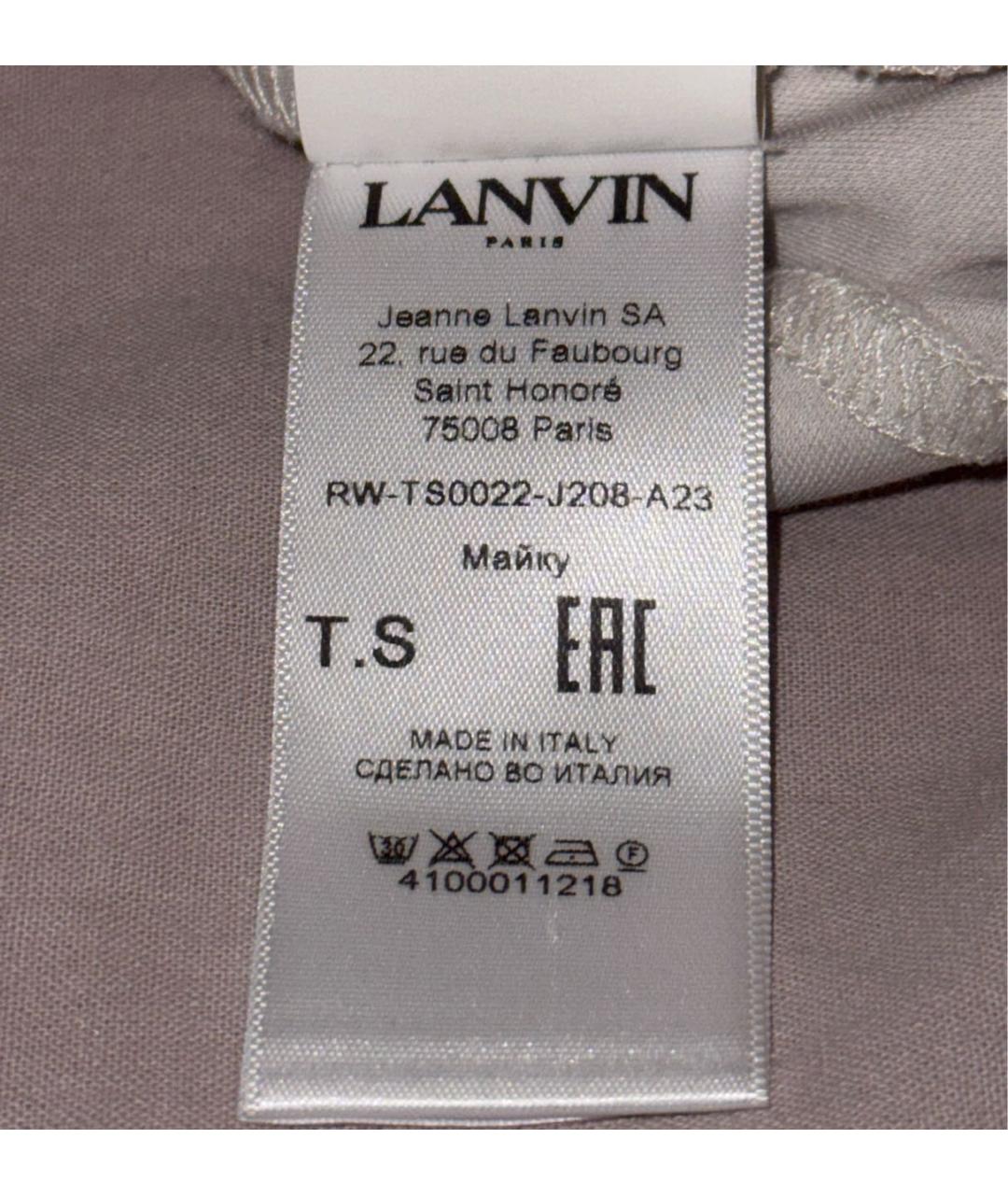 LANVIN Бежевая полиэстеровая футболка, фото 4