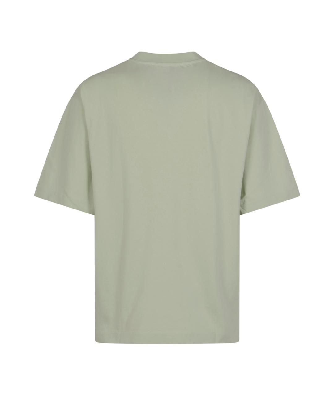 OFF-WHITE Зеленая хлопковая футболка, фото 2