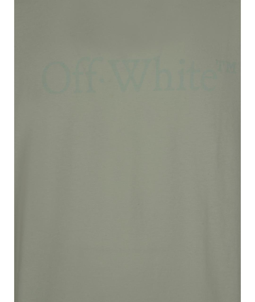 OFF-WHITE Зеленая хлопковая футболка, фото 3