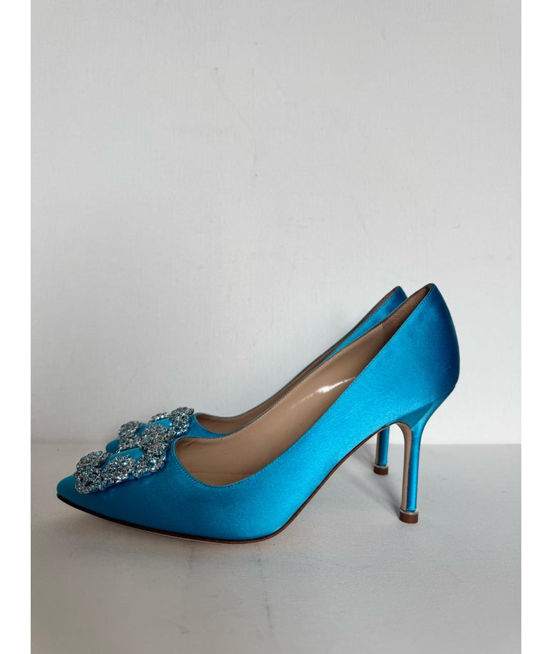 MANOLO BLAHNIK Бирюзовые кожаные туфли, фото 7