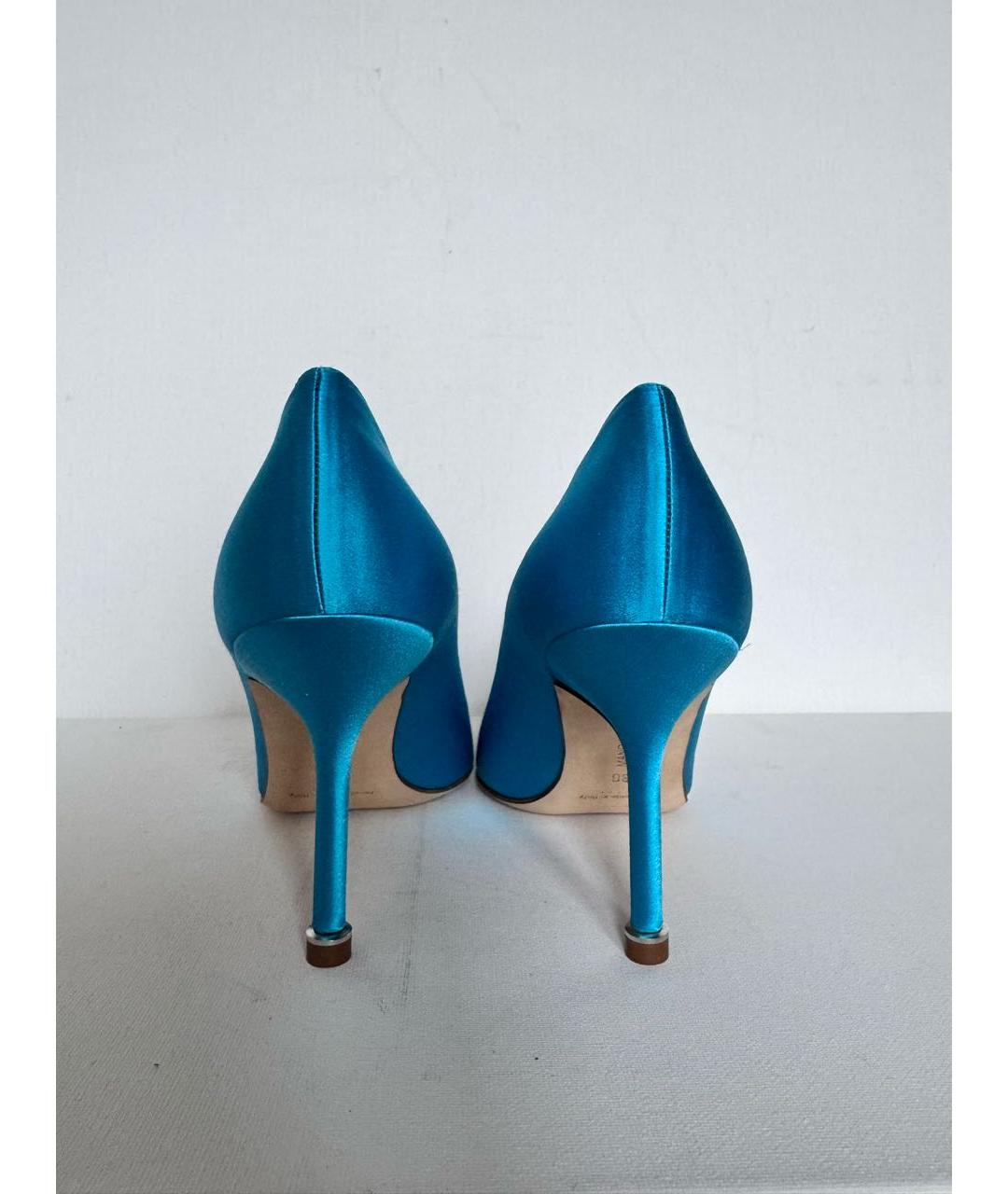 MANOLO BLAHNIK Бирюзовые кожаные туфли, фото 4