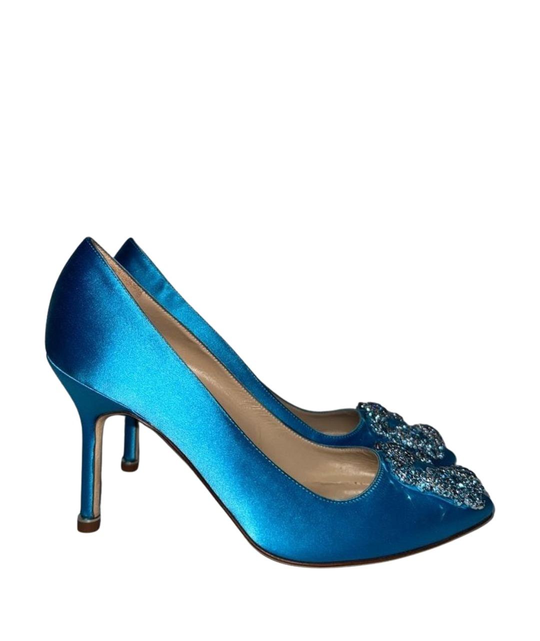 MANOLO BLAHNIK Бирюзовые кожаные туфли, фото 1