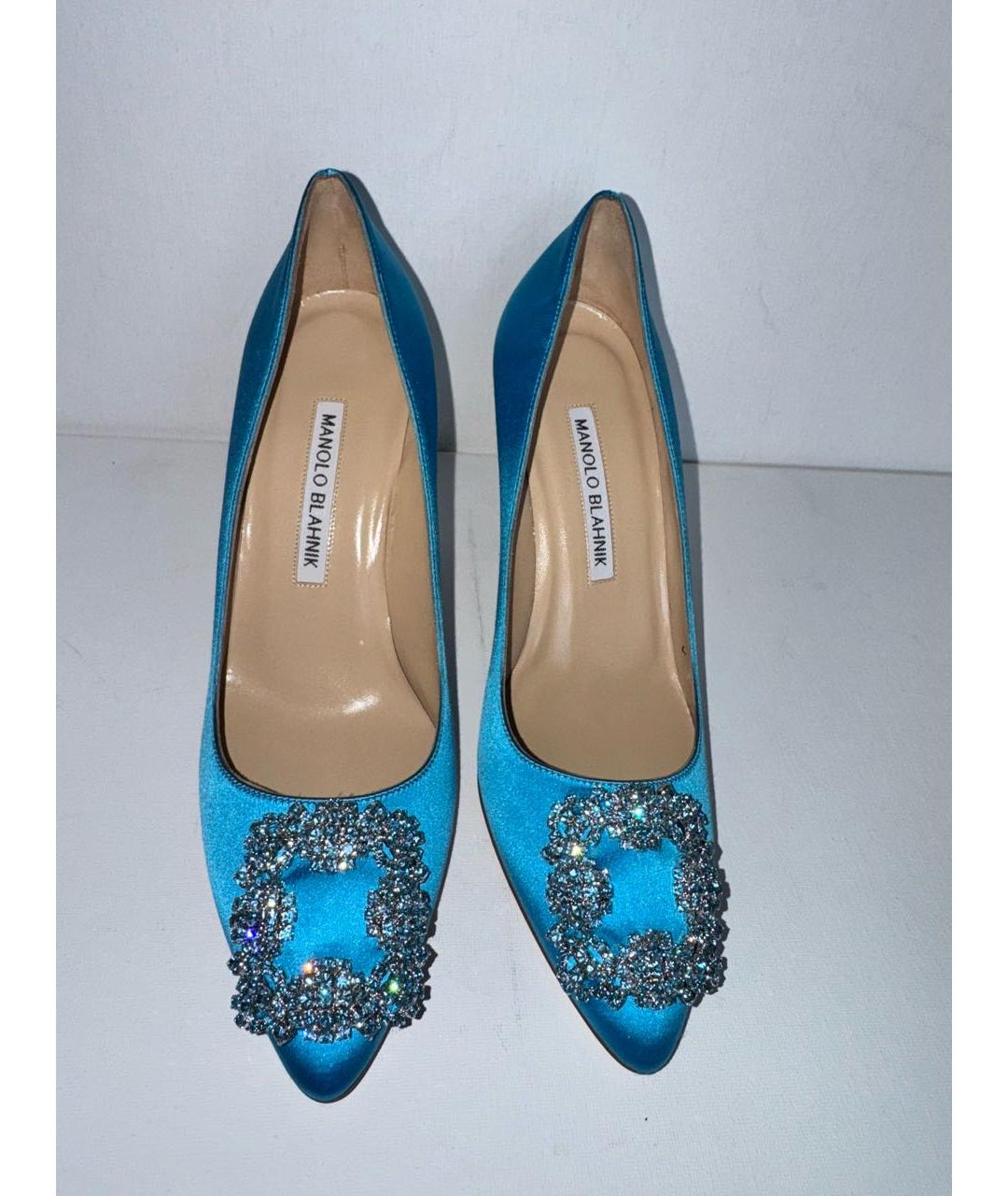 MANOLO BLAHNIK Бирюзовые кожаные туфли, фото 3