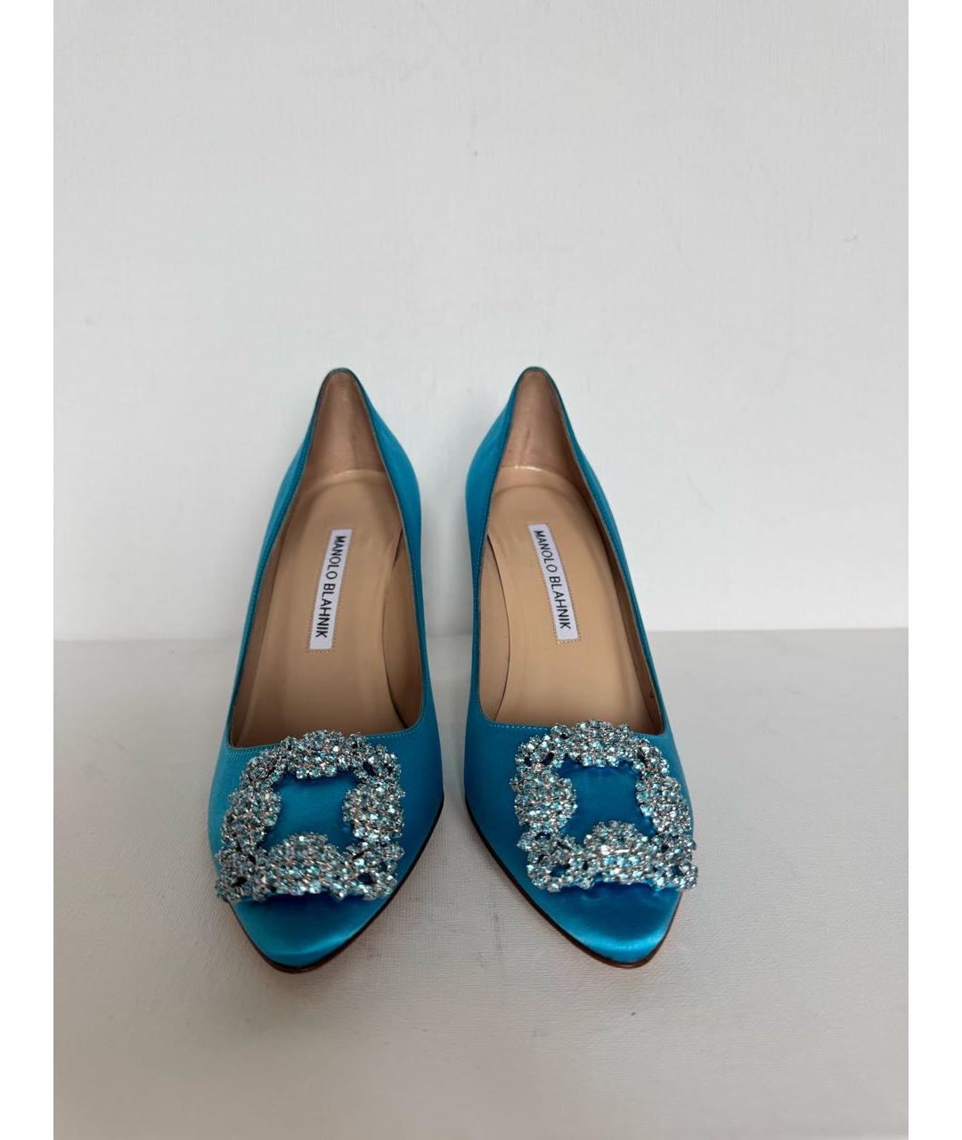 MANOLO BLAHNIK Бирюзовые кожаные туфли, фото 2