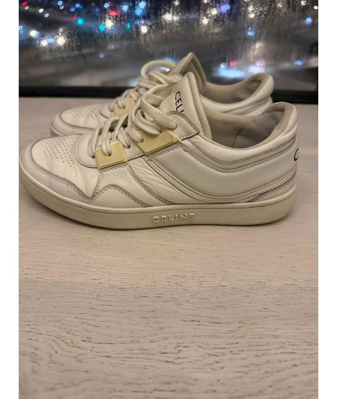 CELINE Белые кожаные кроссовки, фото 3