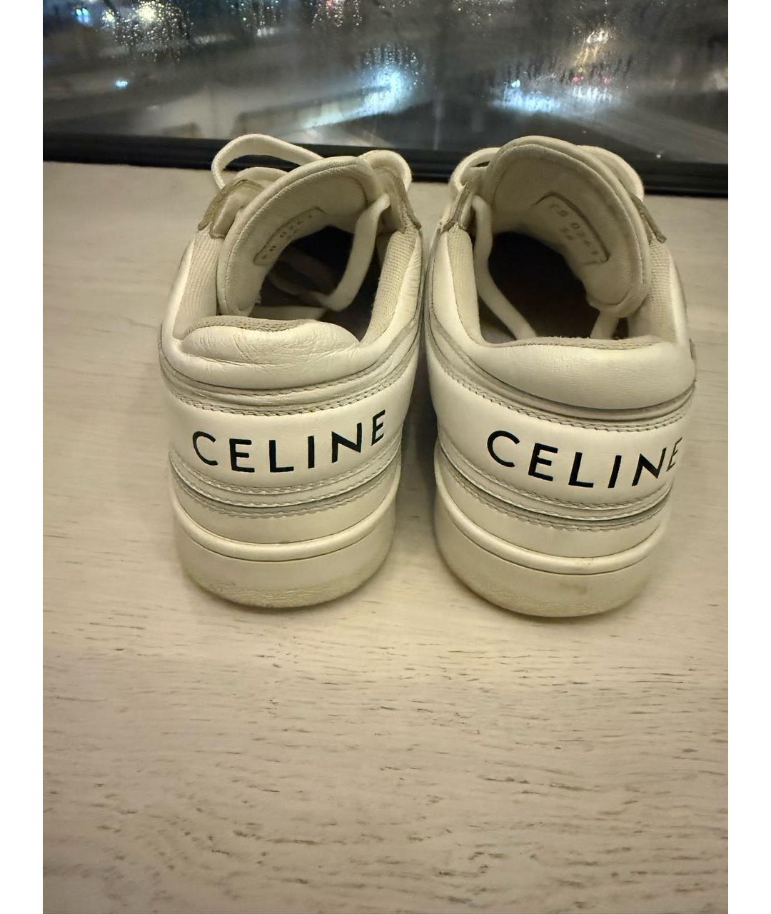 CELINE Белые кожаные кроссовки, фото 2