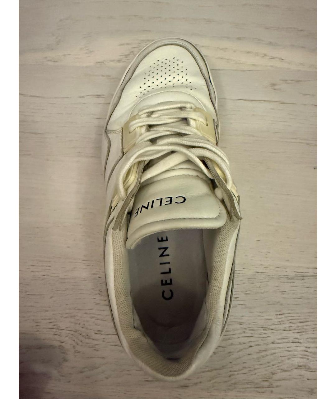 CELINE Белые кожаные кроссовки, фото 7