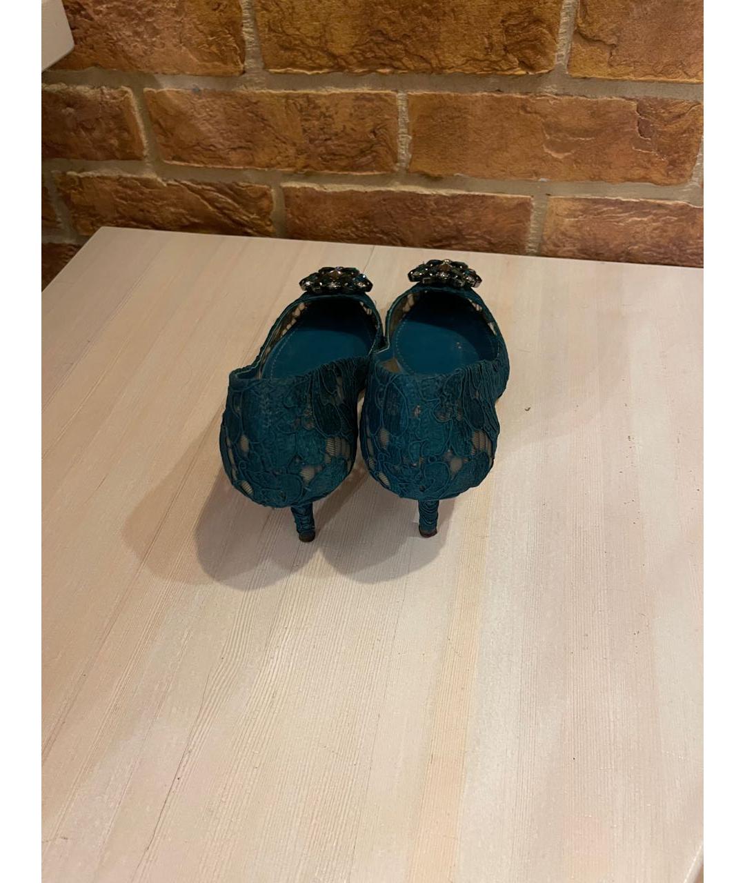 DOLCE&GABBANA Зеленые текстильные туфли, фото 3