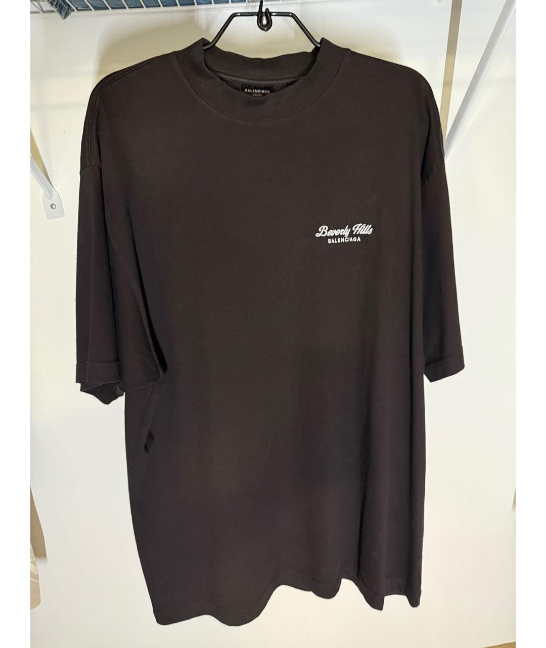 BALENCIAGA Черная хлопковая футболка, фото 5