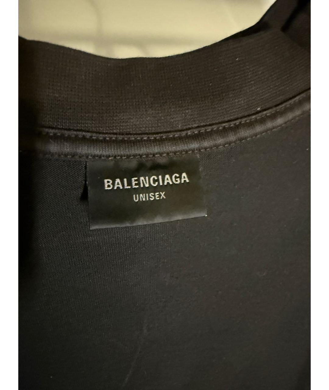 BALENCIAGA Черная хлопковая футболка, фото 3
