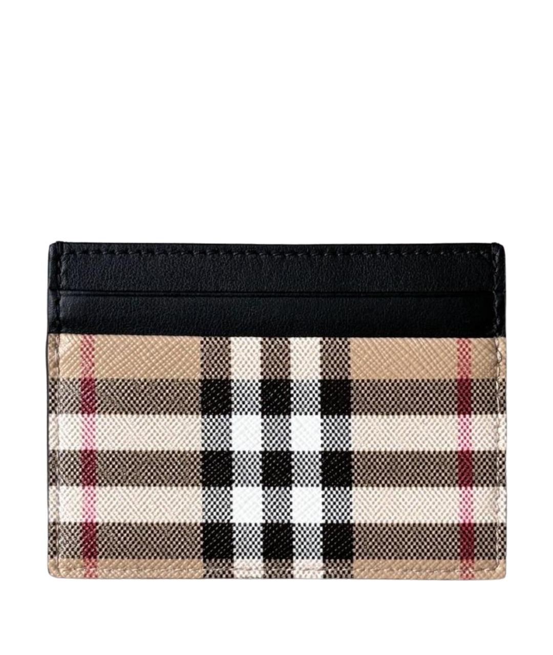 BURBERRY Бежевый кожаный кардхолдер, фото 1