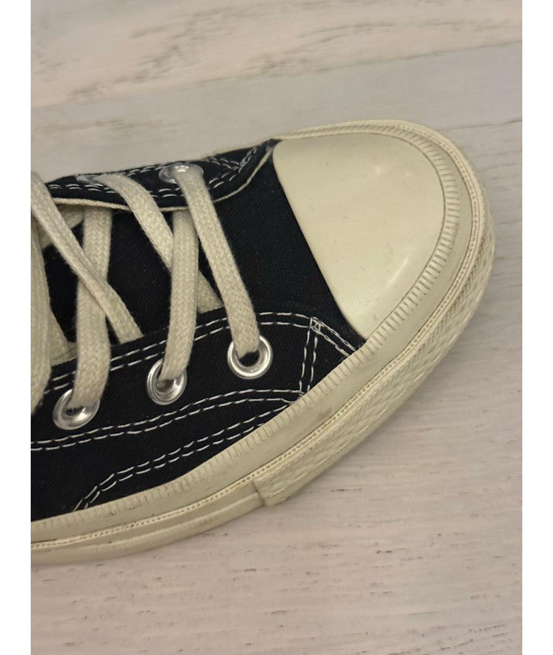 COMME DES GARÇONS PLAY Черные текстильные кеды, фото 4