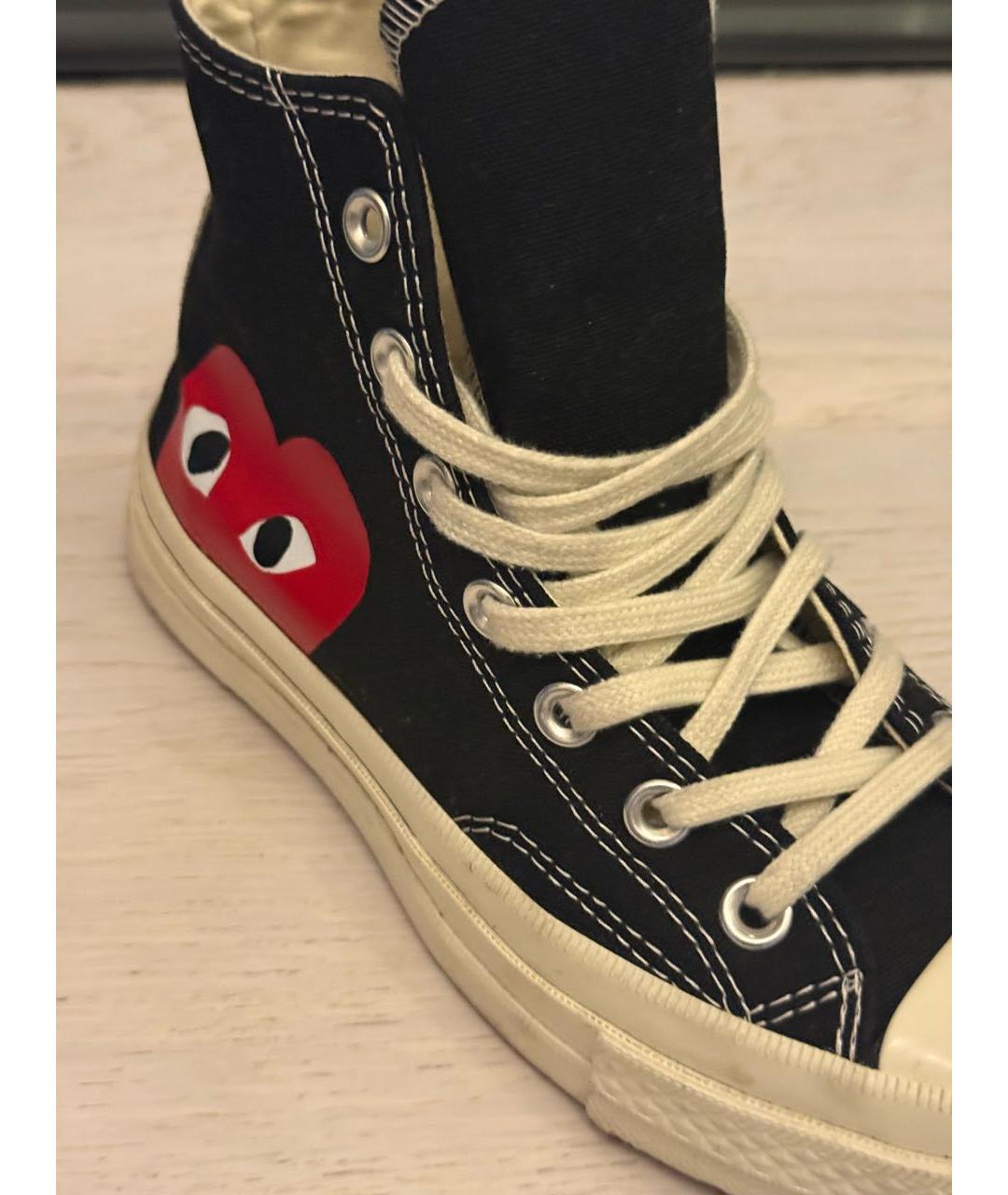 COMME DES GARÇONS PLAY Черные текстильные кеды, фото 2