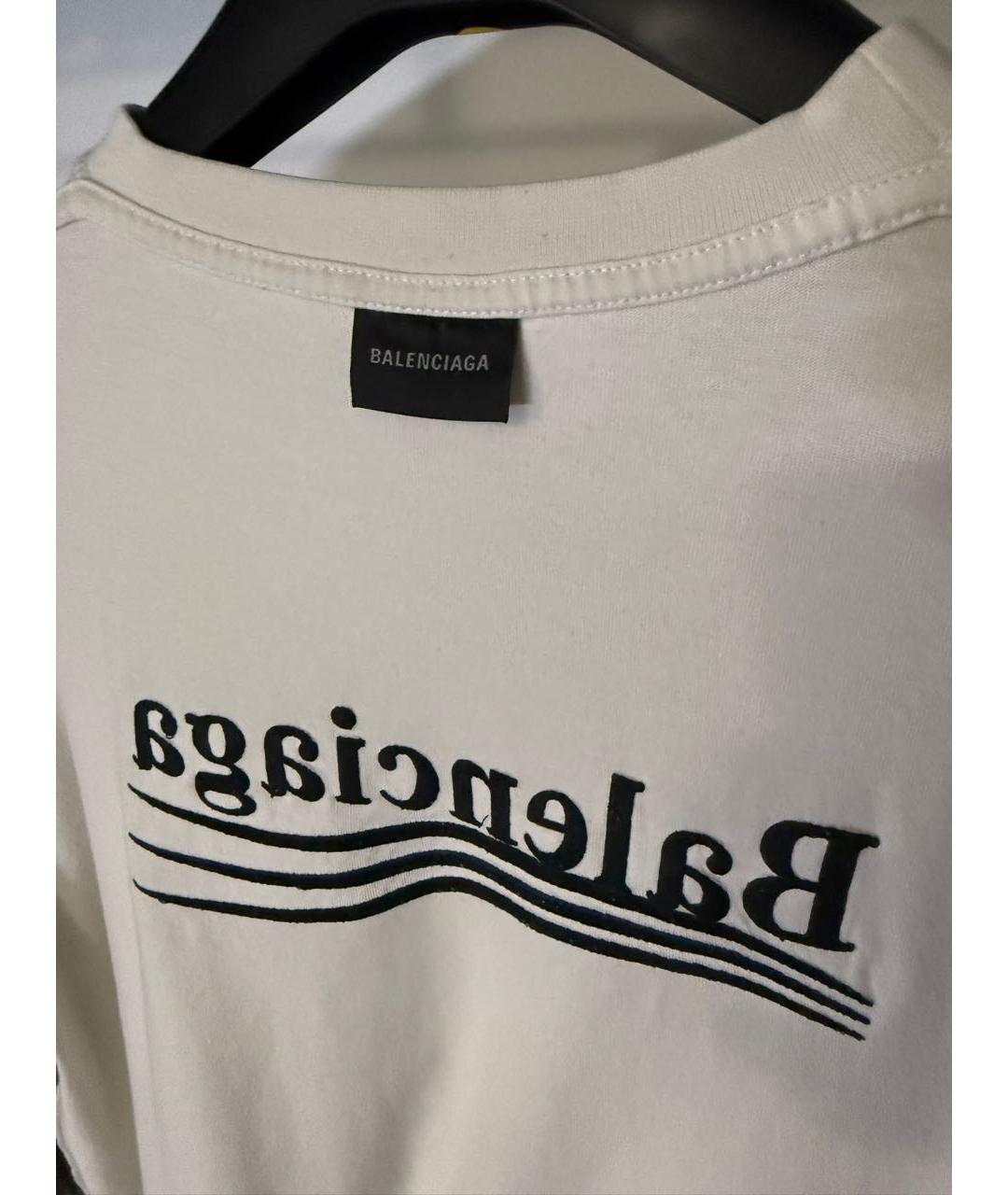 BALENCIAGA Белая хлопковая футболка, фото 3