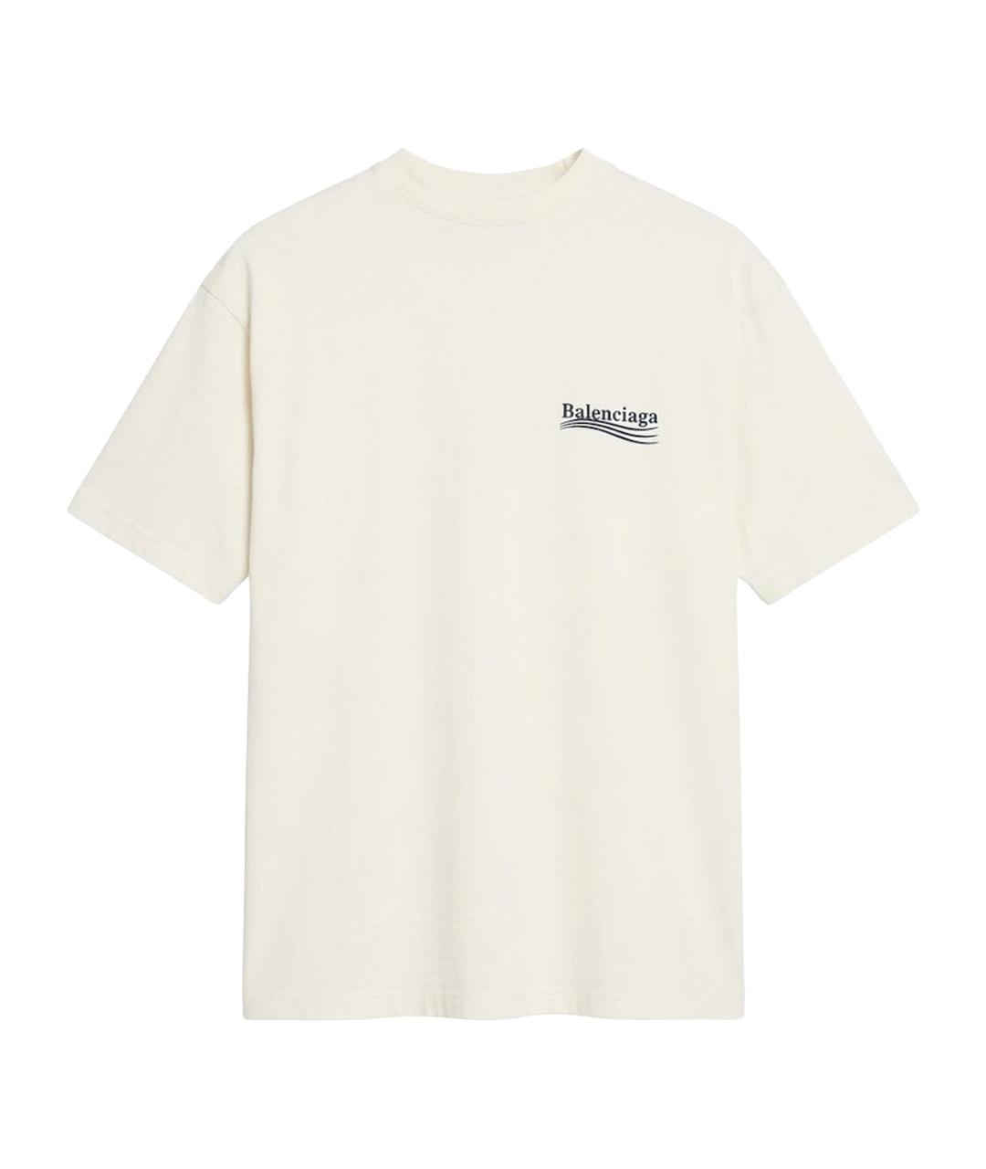 BALENCIAGA Белая хлопковая футболка, фото 1