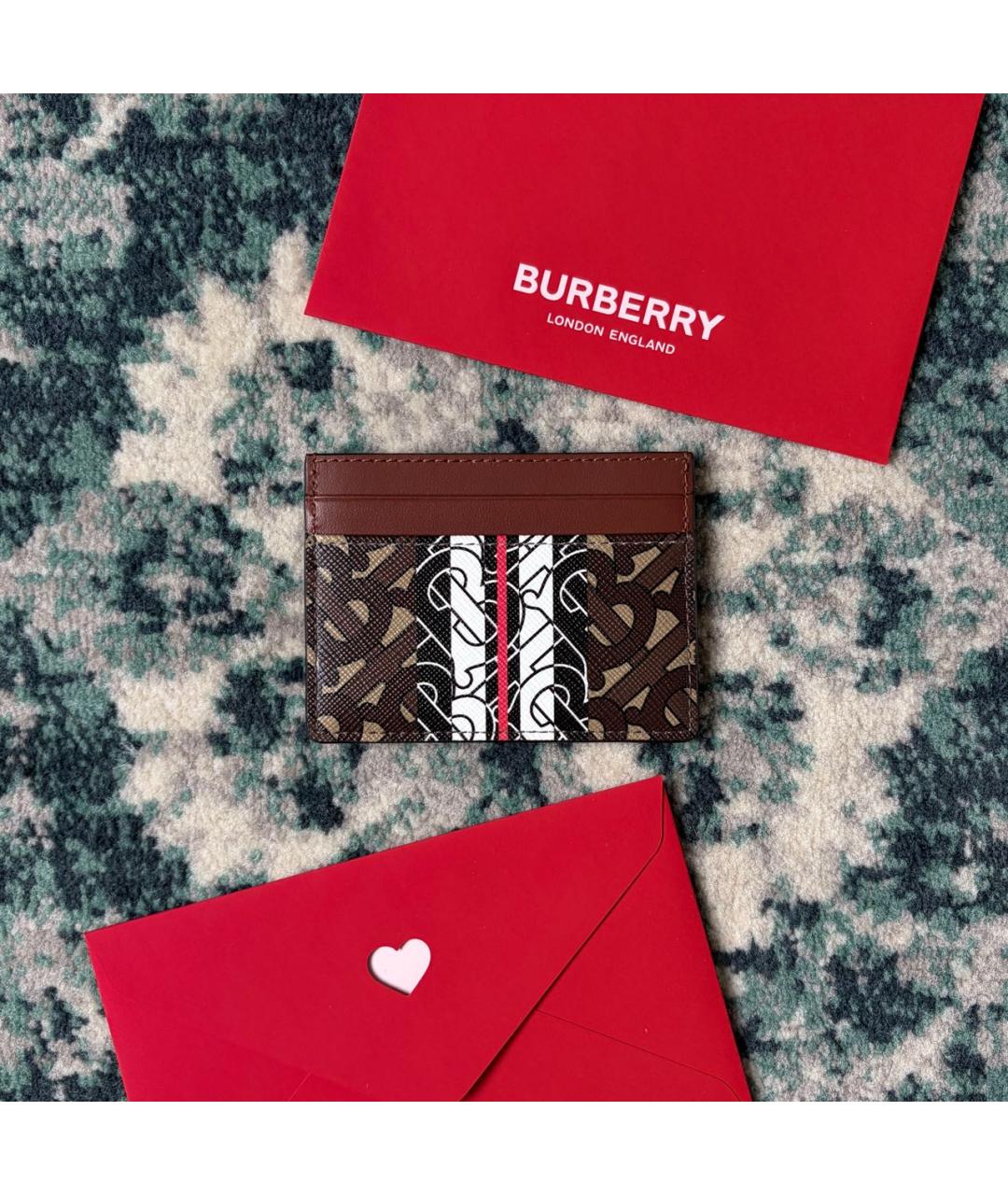 BURBERRY Коричневый кожаный кардхолдер, фото 8