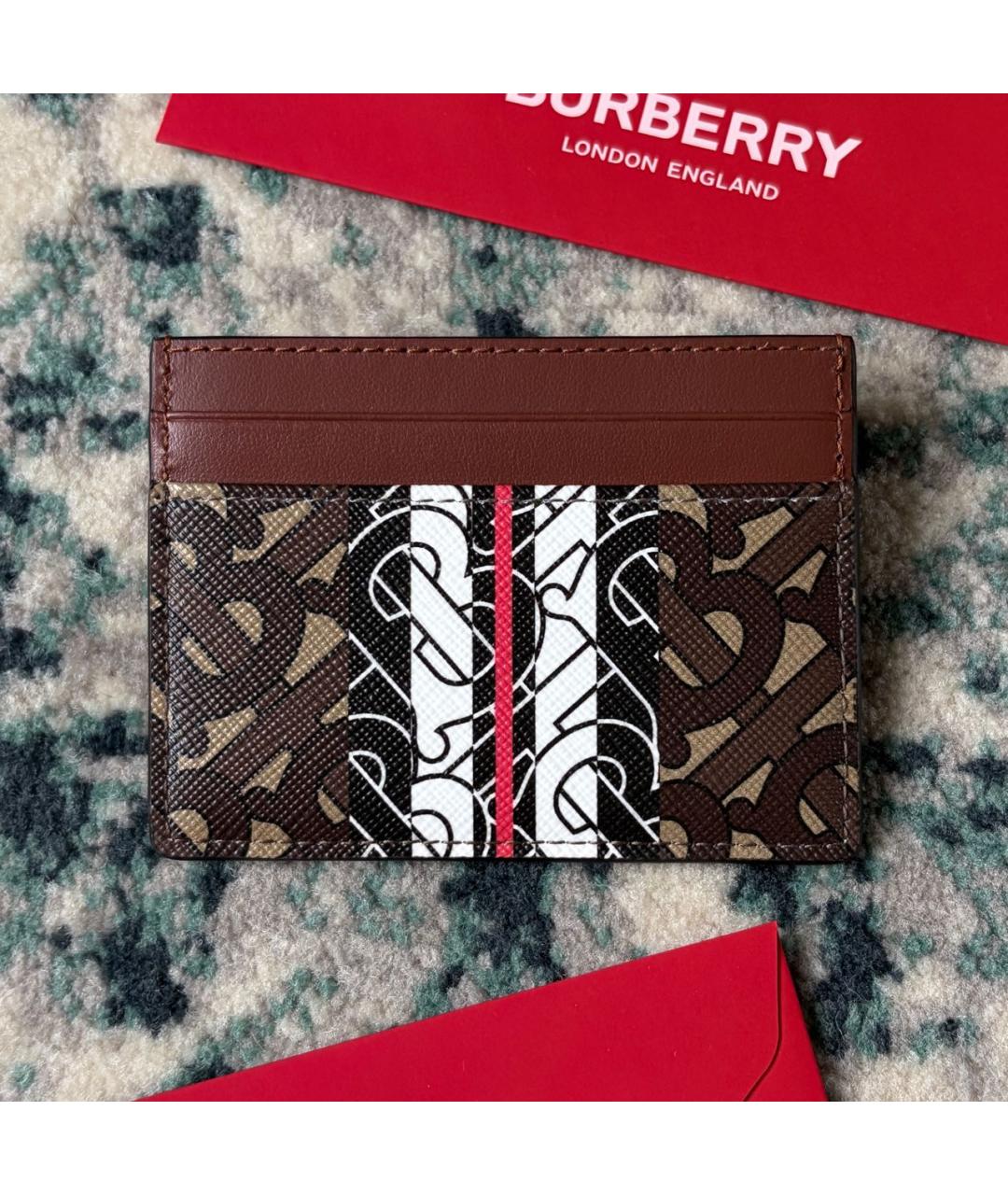 BURBERRY Коричневый кожаный кардхолдер, фото 9
