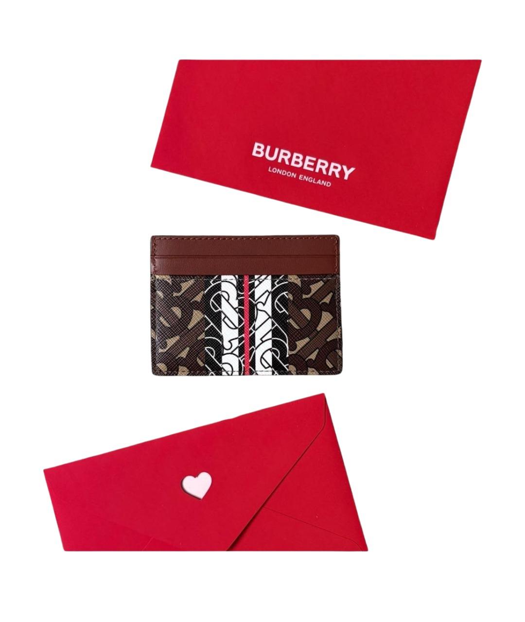 BURBERRY Коричневый кожаный кардхолдер, фото 2