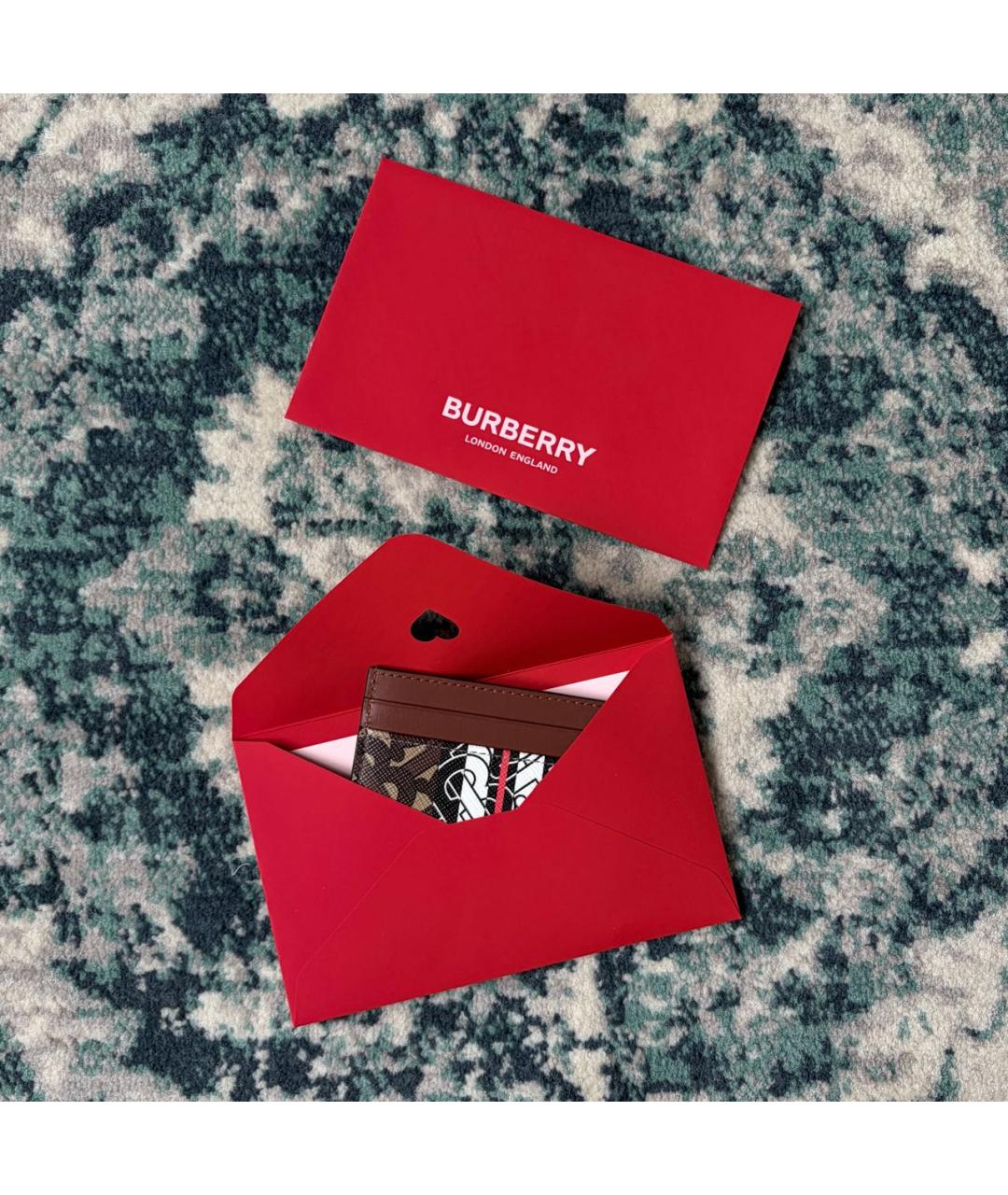 BURBERRY Коричневый кожаный кардхолдер, фото 6