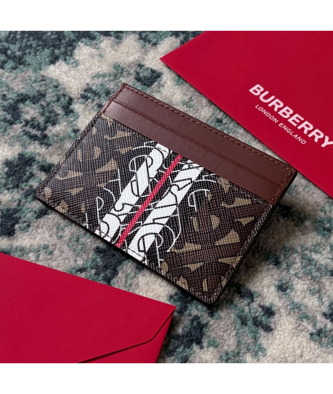 BURBERRY Коричневый кожаный кардхолдер, фото 3