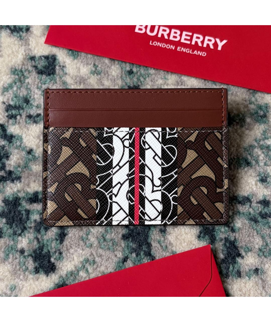 BURBERRY Коричневый кожаный кардхолдер, фото 4