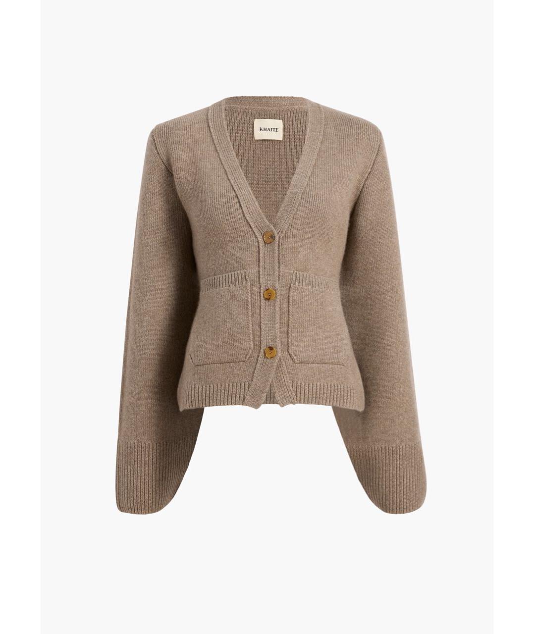 KHAITE Бежевый кашемировый кардиган, фото 6