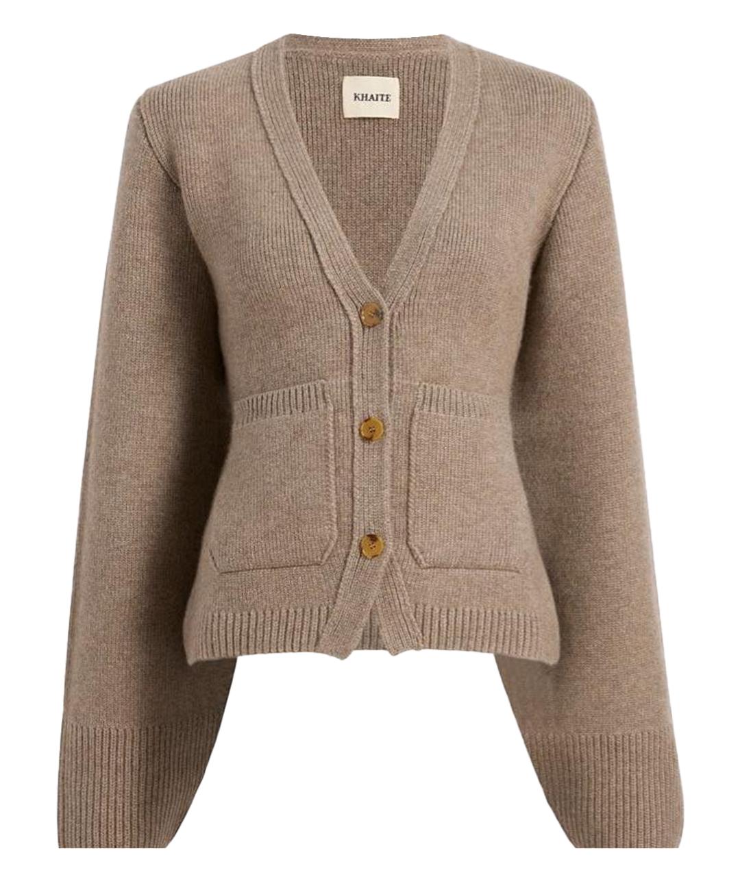KHAITE Бежевый кашемировый кардиган, фото 1