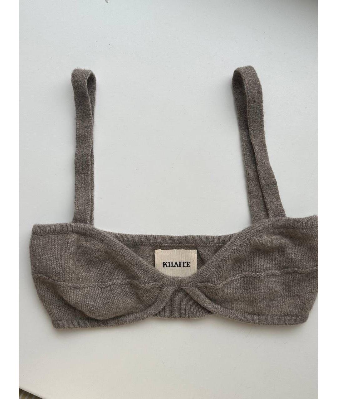 KHAITE Бежевый кашемировый кардиган, фото 3