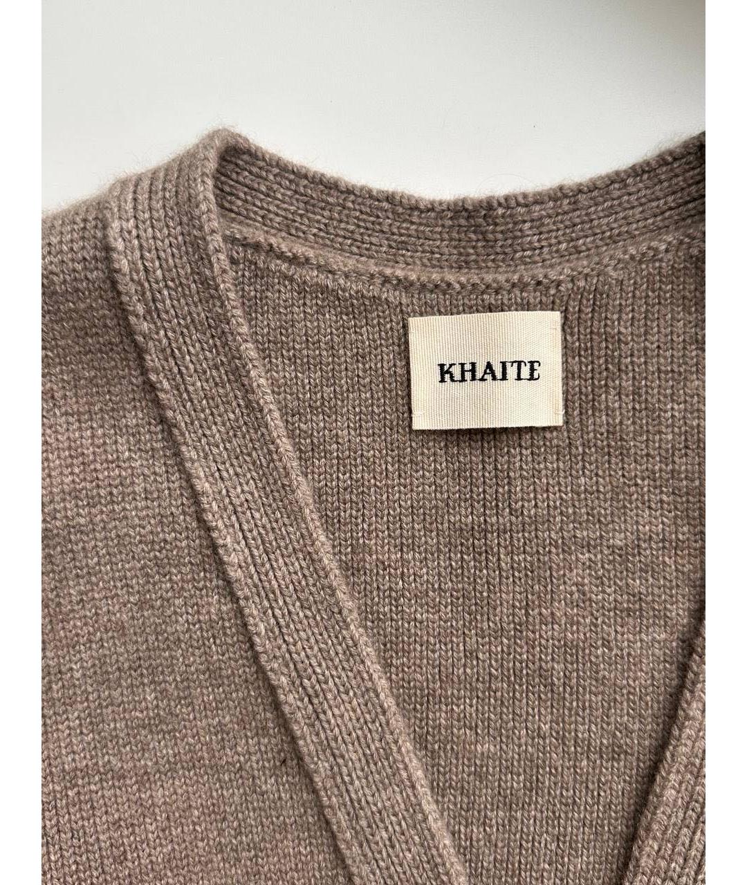 KHAITE Бежевый кашемировый кардиган, фото 5