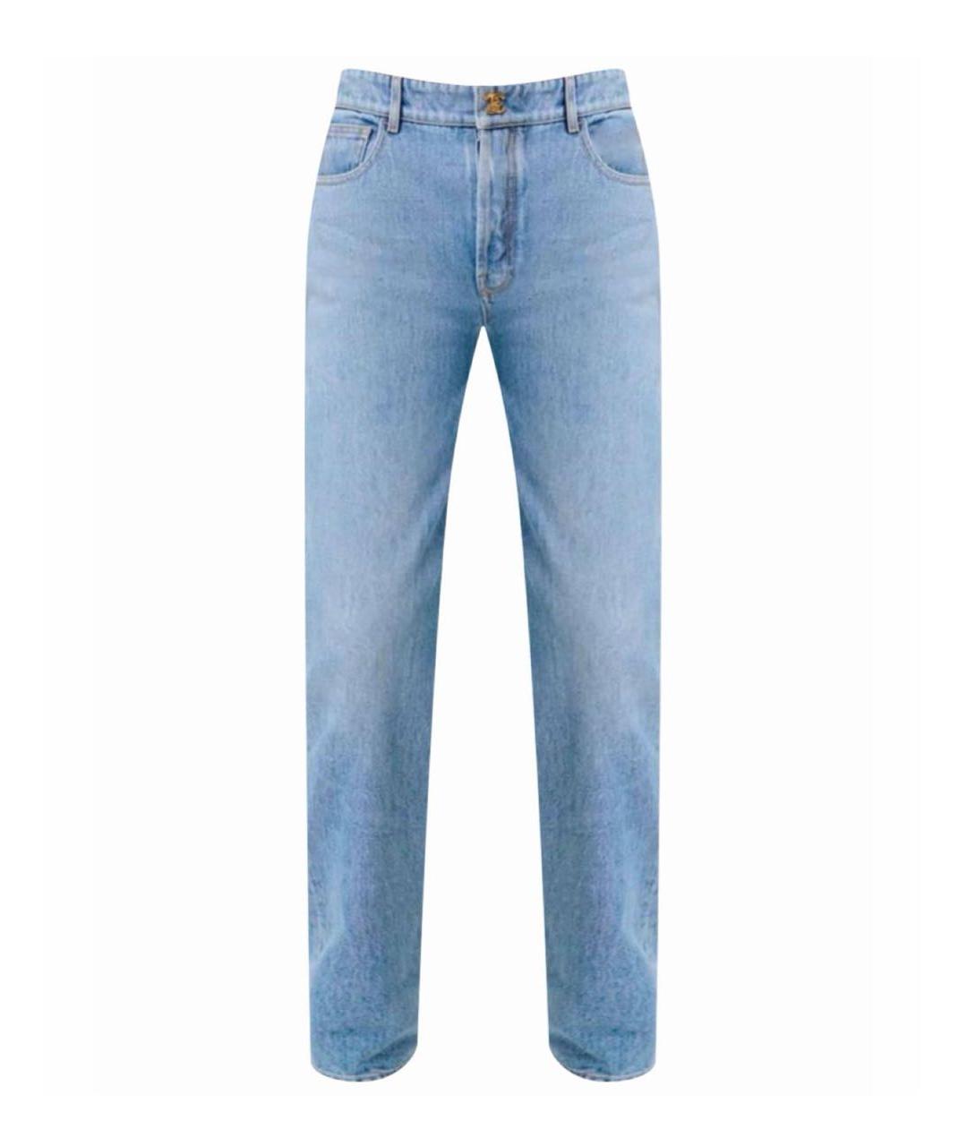 CHANEL Голубые хлопковые прямые джинсы, фото 4